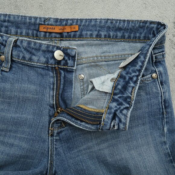 VIGOSS Jeans Junior's Size 13 Blue Mid-Rise Bootcut Denim Pants 29.5" Inseam - Picture 2 of 16